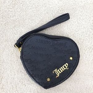 Juicy Couture Black Heart Leather Wristlet/Wallet NWOT